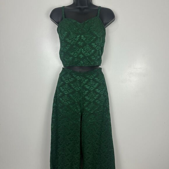 Sandro Paris Pants High Waisted Jacquard Wide Leg Trousers And Top Set - Picture 3 of 16